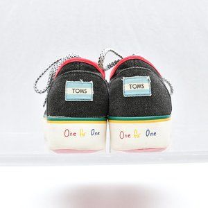 Toms Cordones Boardwalk Black Wash Platfrom Sneakers Women's Size 9